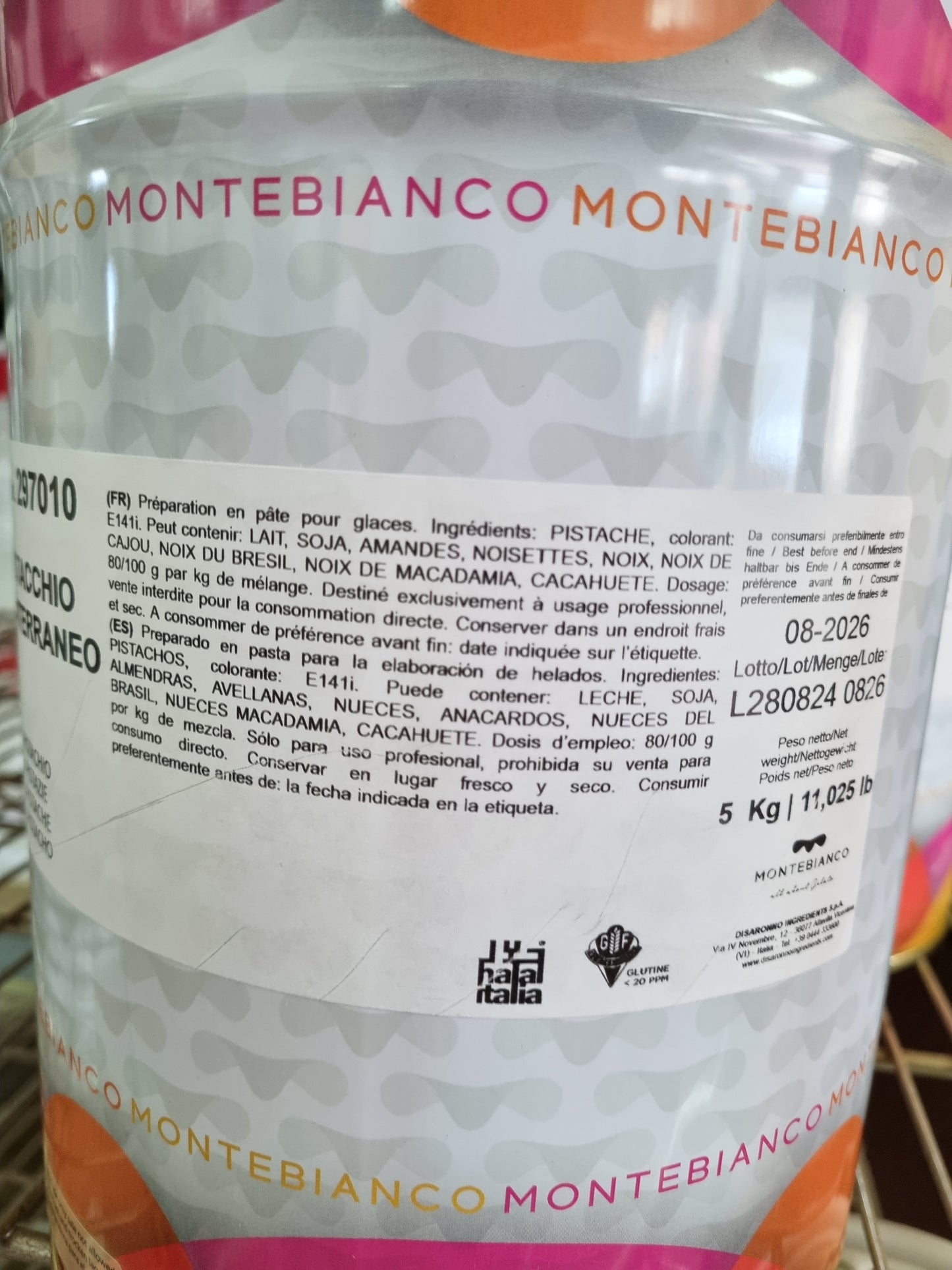 Pasta Gelato Pistacchio Mediterraneo per Gelato e Dolci Italiana 5 kg