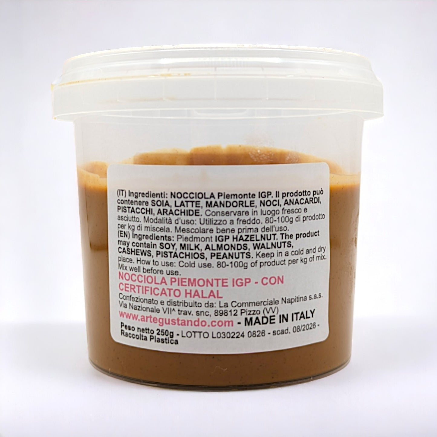 Pasta Nocciola Pura Piemonte Italia IGP Senza Glutine HALAL - da 250g a 1 kg