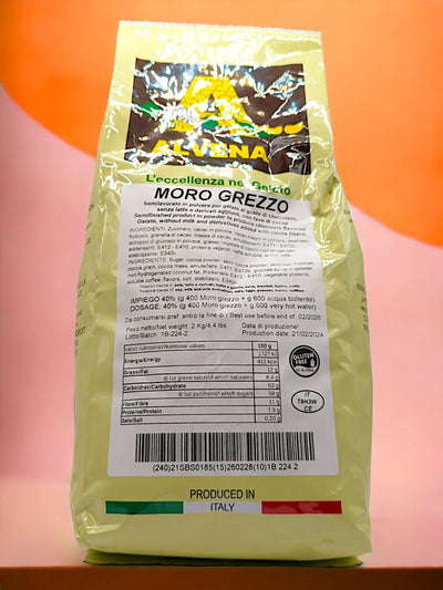 Confezione di semilavorato in polvere gusto cioccolato Moro Grezzo per gelato artigianale, prodotto italiano