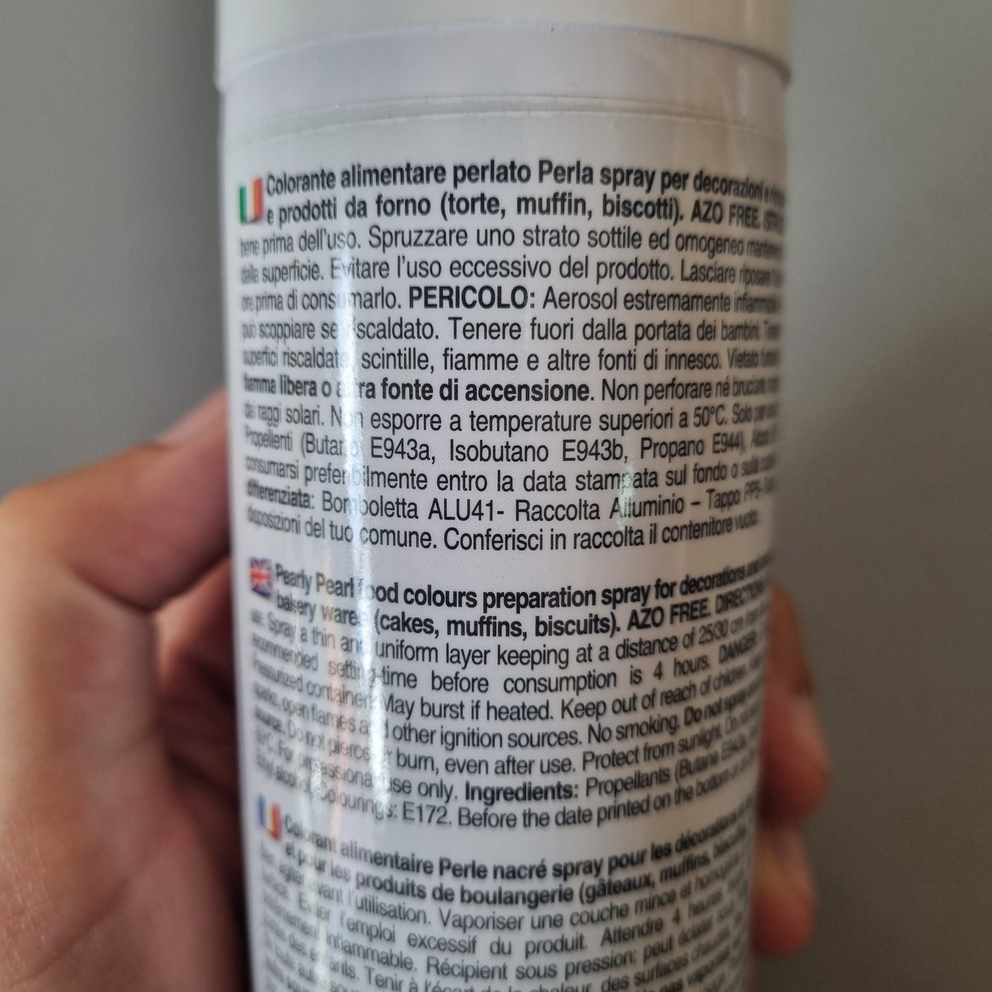 Colorante Alimentare Grigio Perlato Spray Italiano - 250 ml