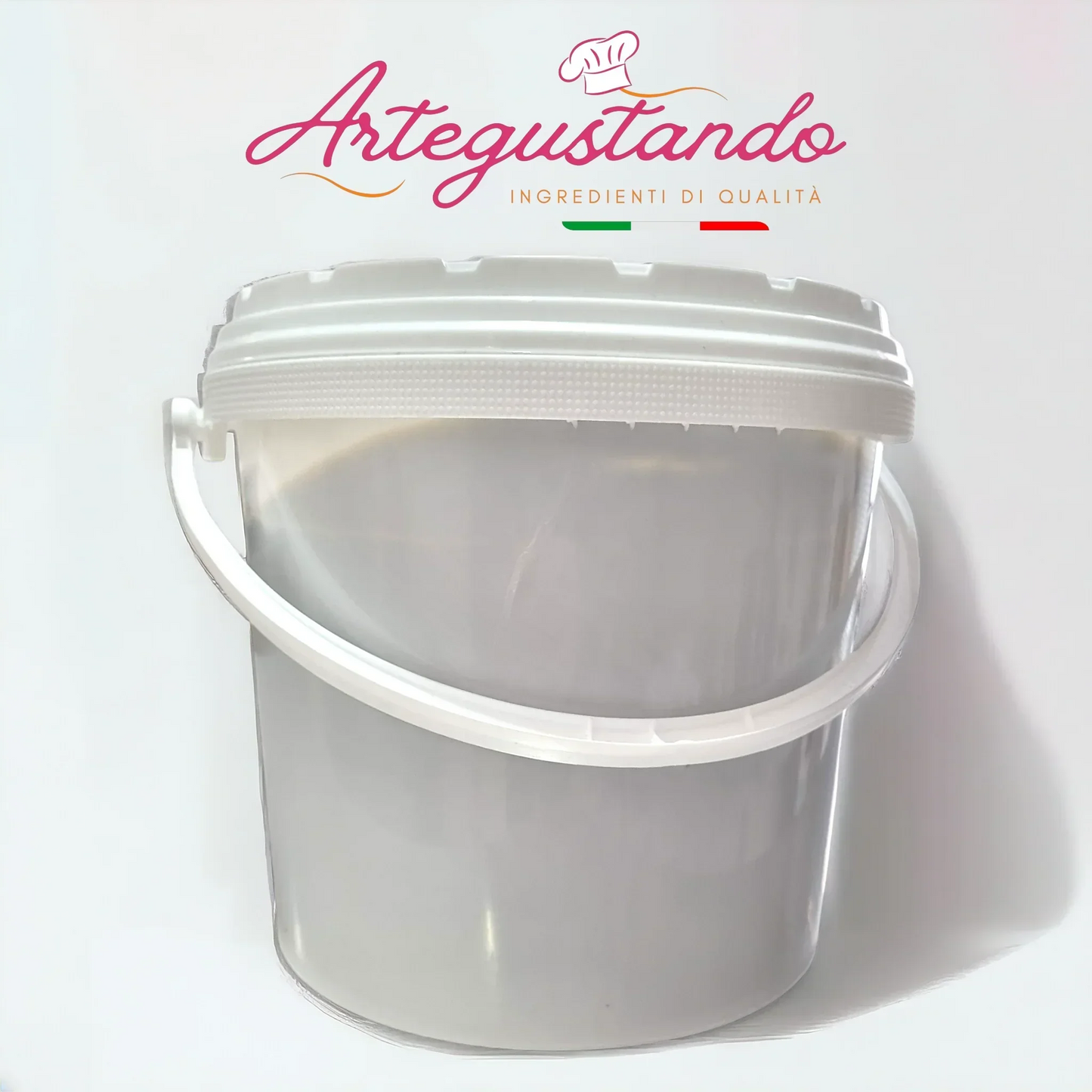 Secchiello bianco per crema pistacchio, ingredienti per gelateria e pasticceria italiane