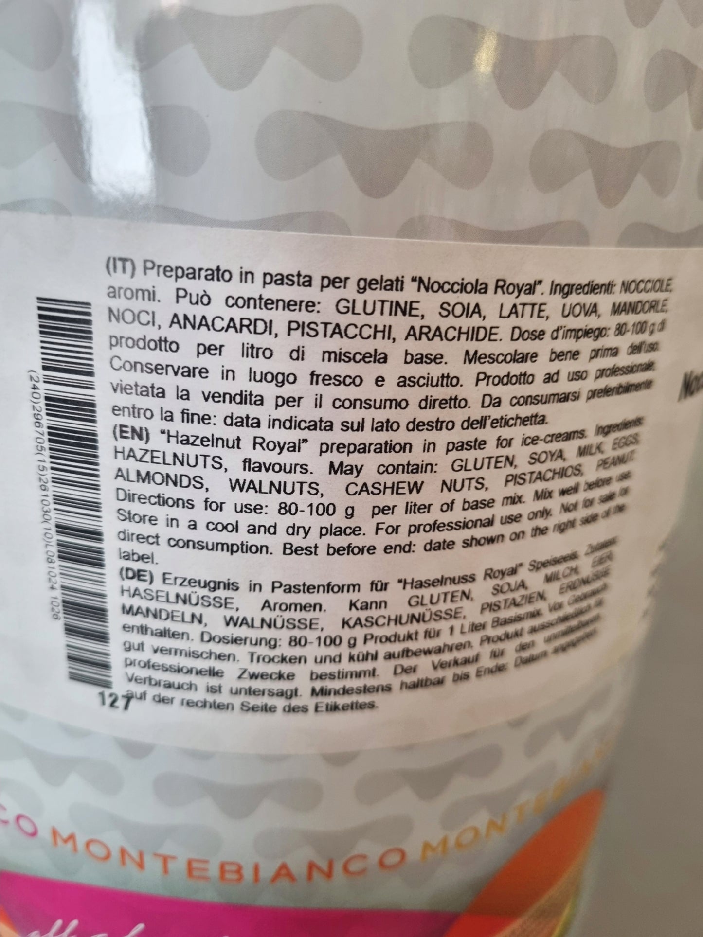 Pasta di Nocciola Royal – Montebianco (Stella) – Latta da 5 kg | Uso Professionale