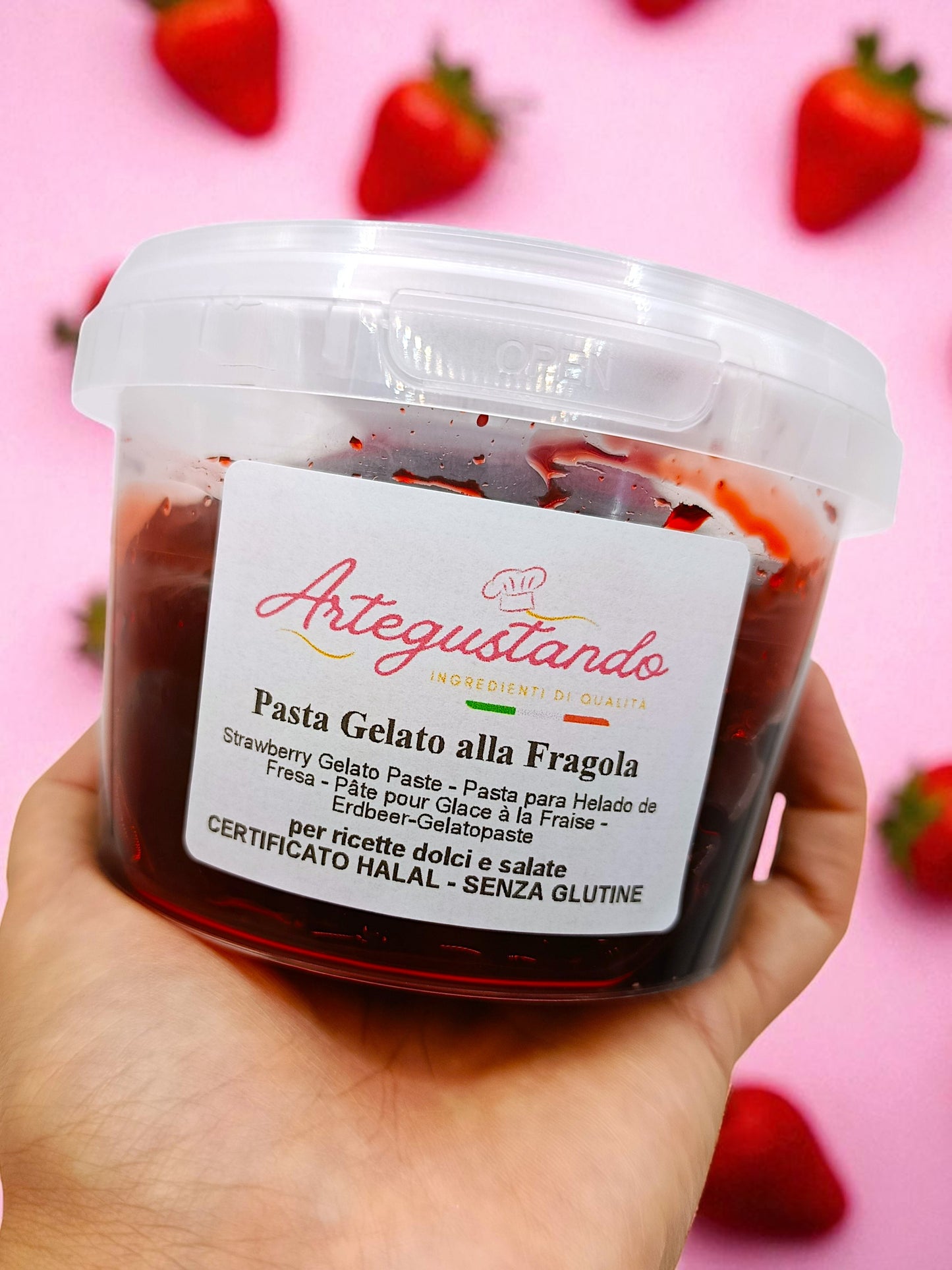 Pasta Fragola per Gelato e Dolci Senza Glutine - 250g/500g