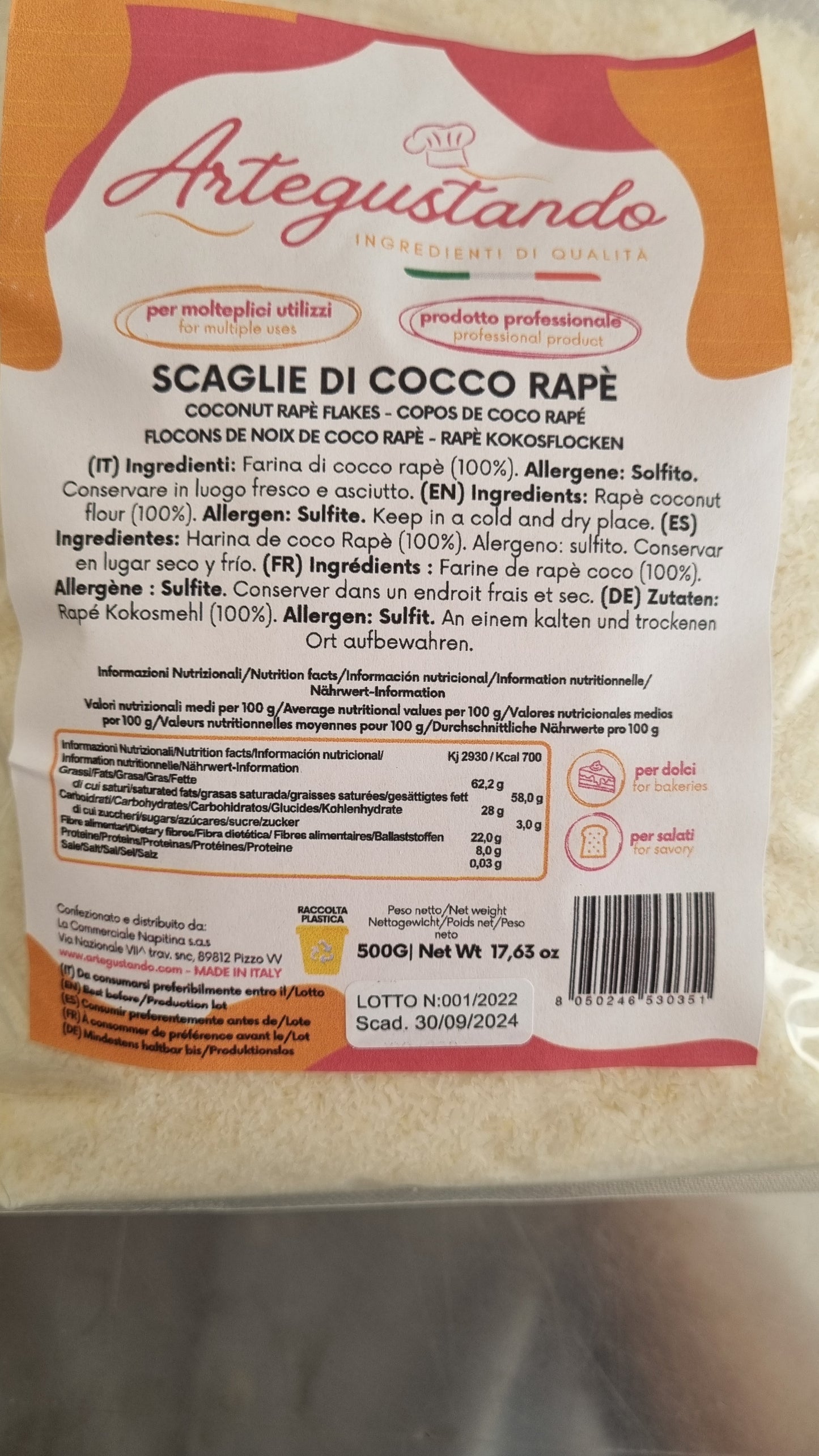 Farina di Cocco Rapè 500g - Cocco a Scaglie