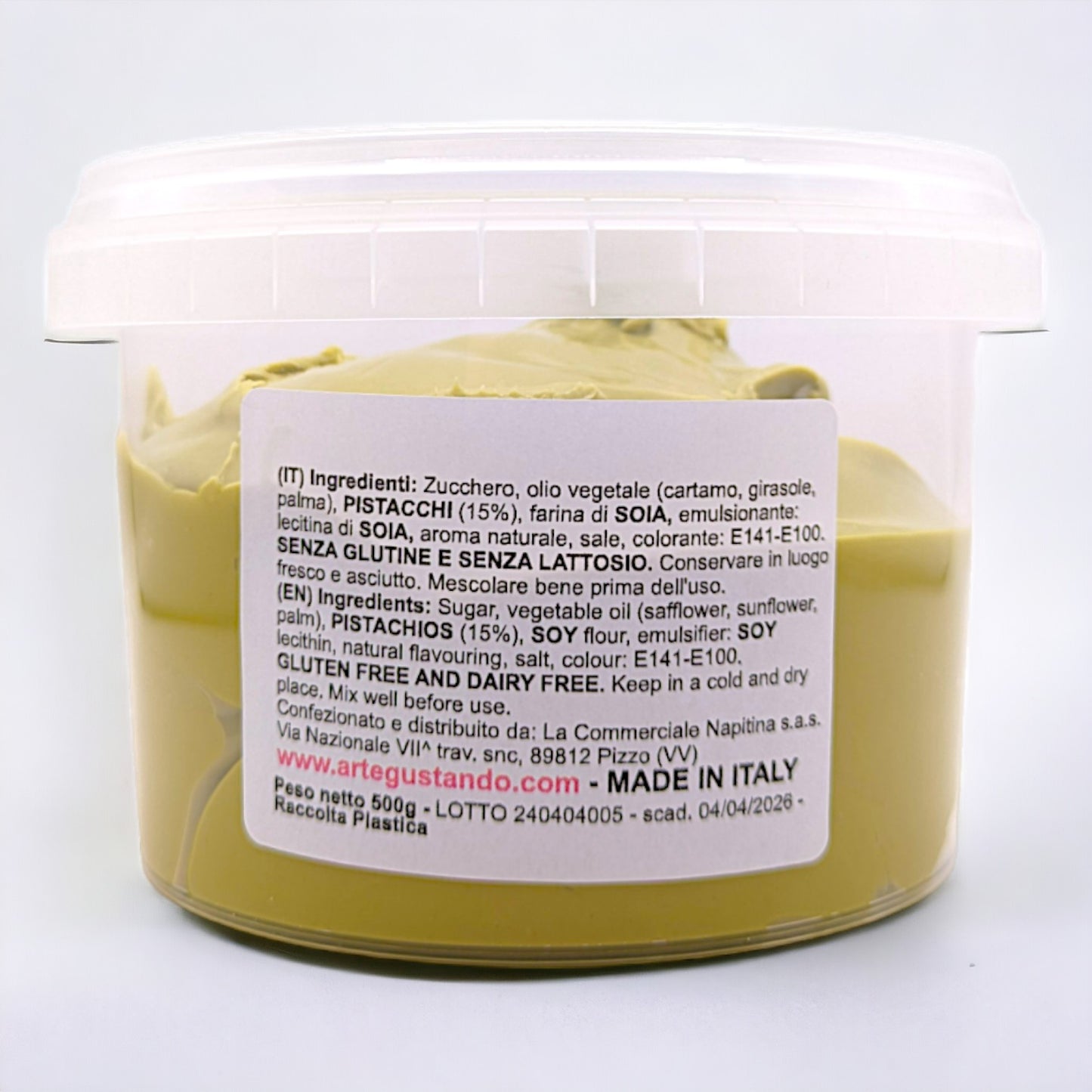 Crema Senza Lattosio al Pistacchio - 500g