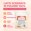 Latte Scremato in Polvere 100% Spray – Soluzione Istantanea 1 kg