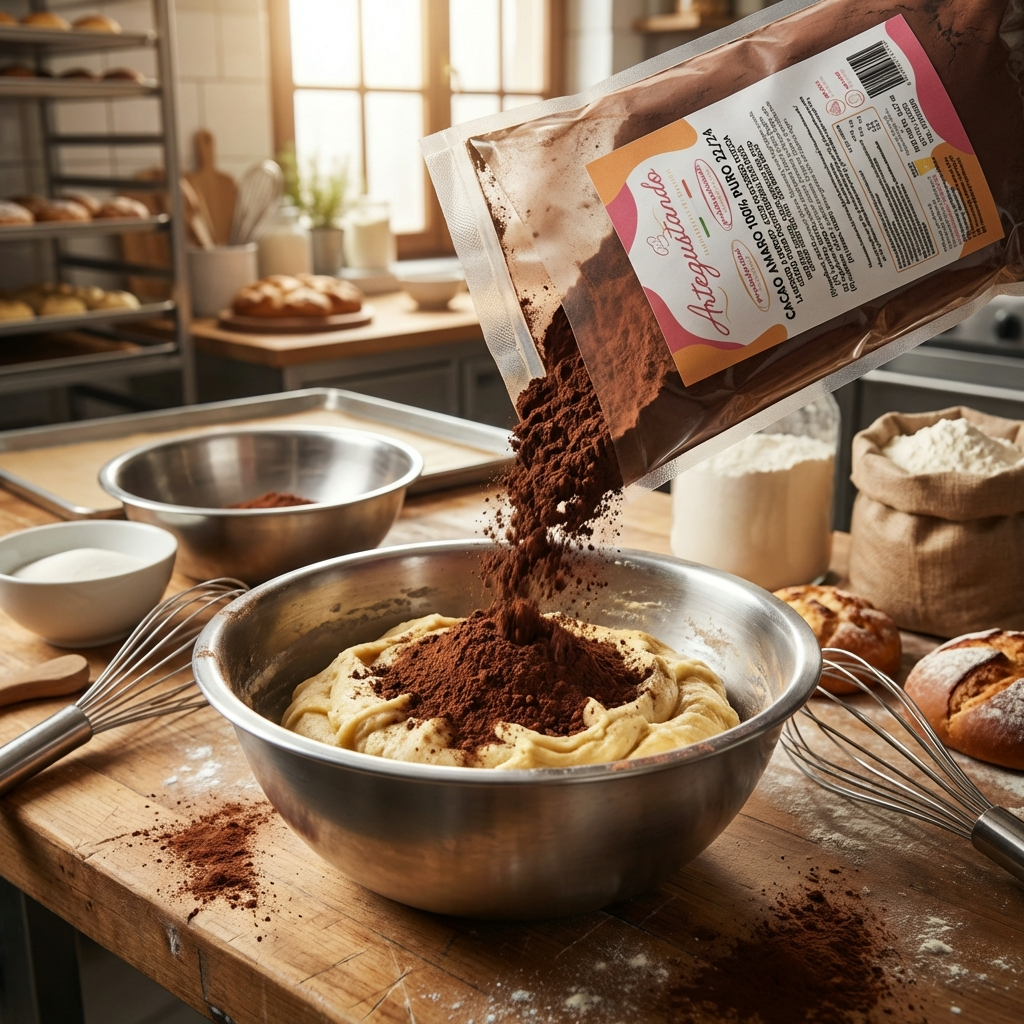 Cacao Amaro 100% Puro Professionale 22/24 Lavorato a Freddo - Cacao di Qualità 500g/1kg