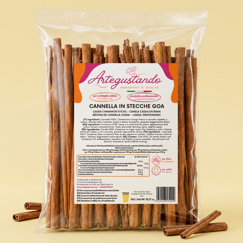 Cannella in Stecche GOA 1 kg – Cannella Cassia Intera per Dolci e Infusi