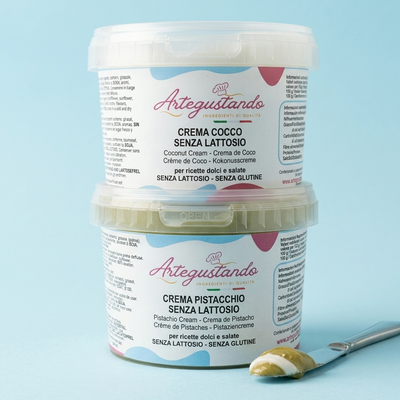 Mix Creme Spalmabili – Pistacchio Senza Lattosio + Cocco Senza Glutine – 500g x 2