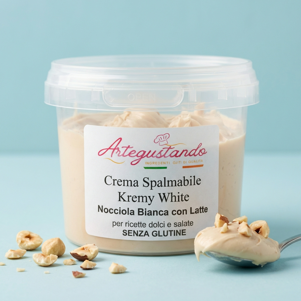 Crema Spalmabile Nocciola Bianca con Latte – Kremy White