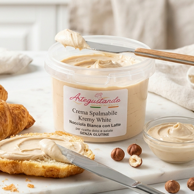 Crema Spalmabile Nocciola Bianca con Latte – Kremy White