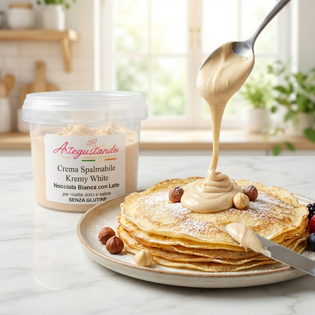 Crema Spalmabile Nocciola Bianca con Latte – Kremy White
