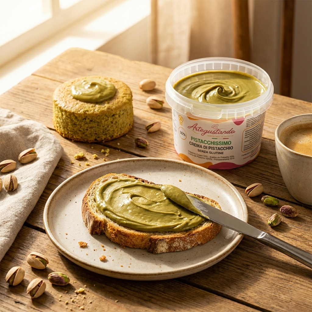 Crema Pistacchissimo 50% - Crema Spalmabile al Pistacchio Senza Glutine Italiana