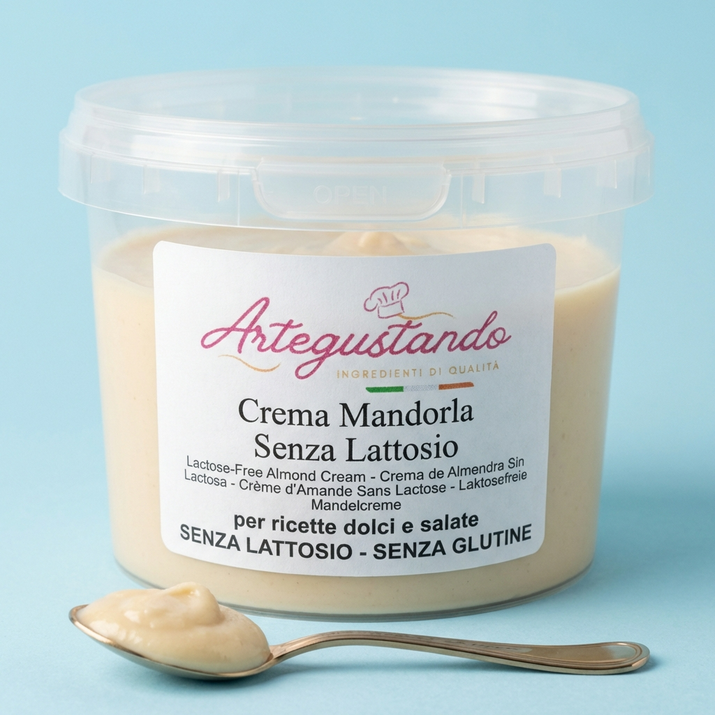 Crema Spalmabile alla Mandorla 500g Senza Lattosio e Senza Glutine – Prodotto Italiano