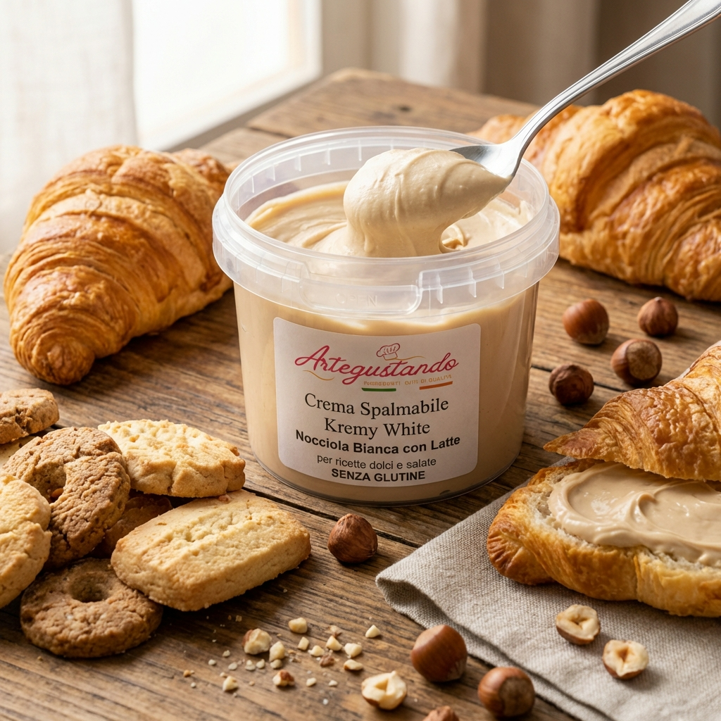 Crema Spalmabile Nocciola Bianca con Latte – Kremy White