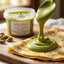 Crepes dolci con crema al pistacchio spalmabile senza glutine e pistacchi interi