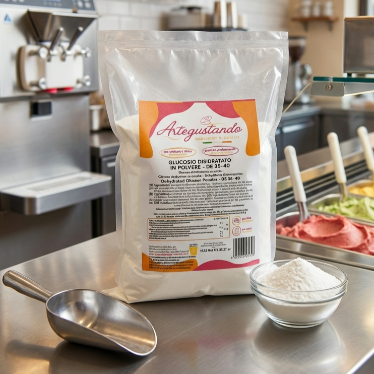 Glucosio disidratato in polvere 1 kg – Uso professionale per gelati e dolci