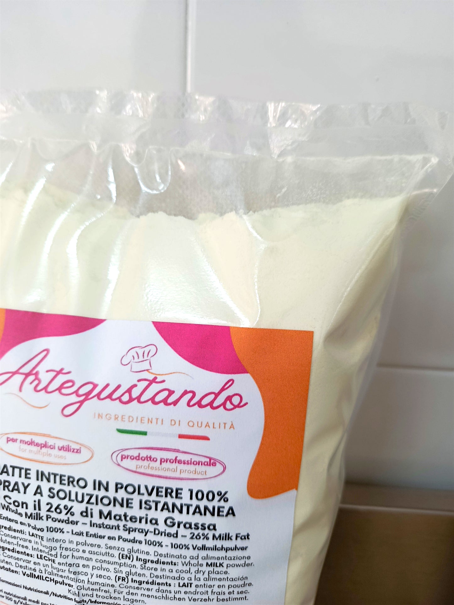 Latte Intero in Polvere con il 26% di Materia Grassa Professionale Italiano 1kg