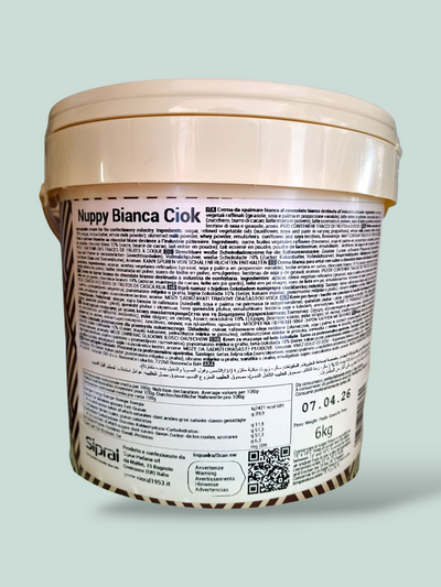 Nuppy Bianca Biok – Crema Spalmabile Cioccolato Bianco – Sipral – Secchiello da 6 kg