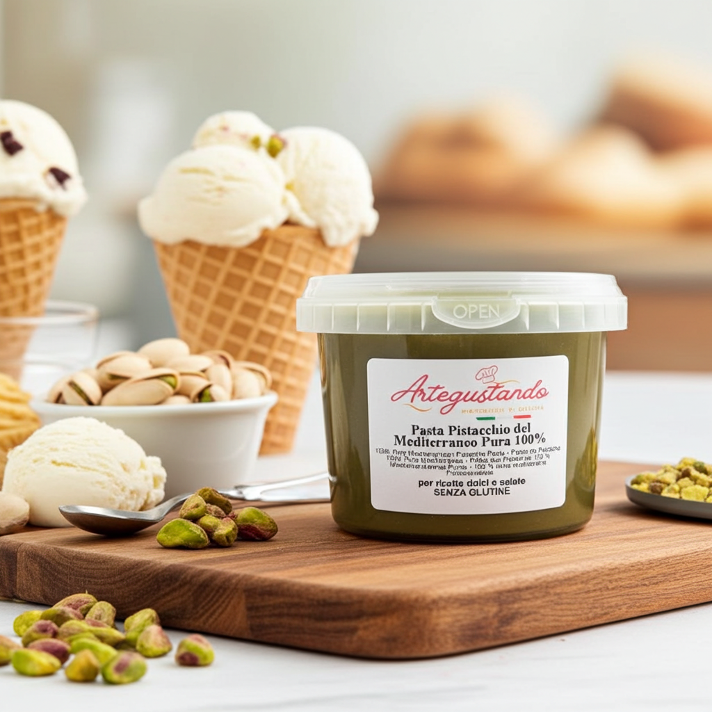 Pasta di Pistacchio Mediterraneo 100% Pura – Senza Glutine | da 250g a 2kg